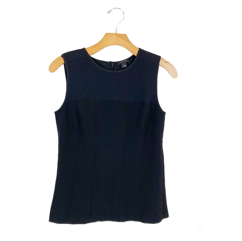Ann Taylor Black Shell Top Size 2
